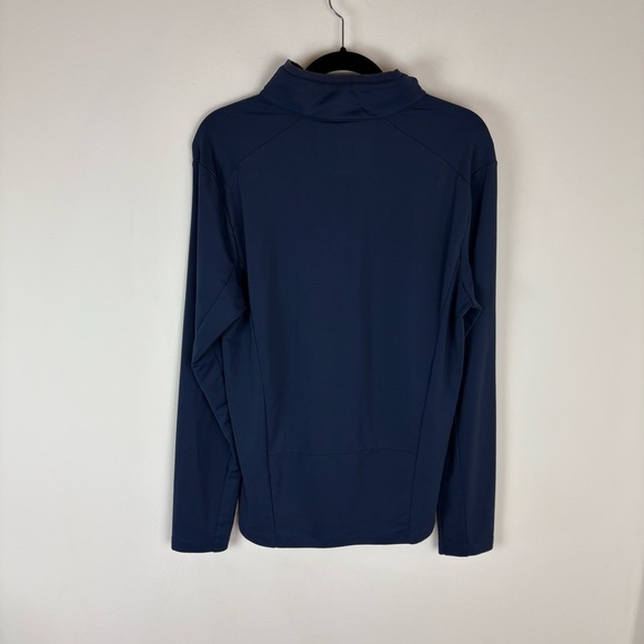 G/FORE Brushed Back Tech Quarter Zip Golf Pullover Top Size M Navy Blue - Picture 5 of 6